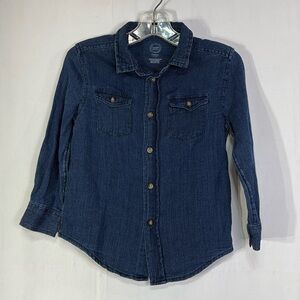 ♣️ wonder Nation denim blue cotton, long sleeve casual shirt